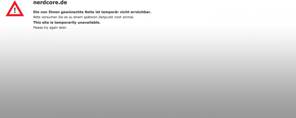 Vermischtes: Nerdcore.de ist down, Euroweb dran schuld?
